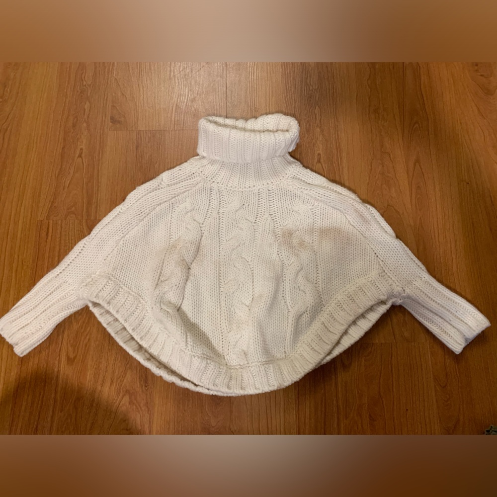 logg kids white poncho